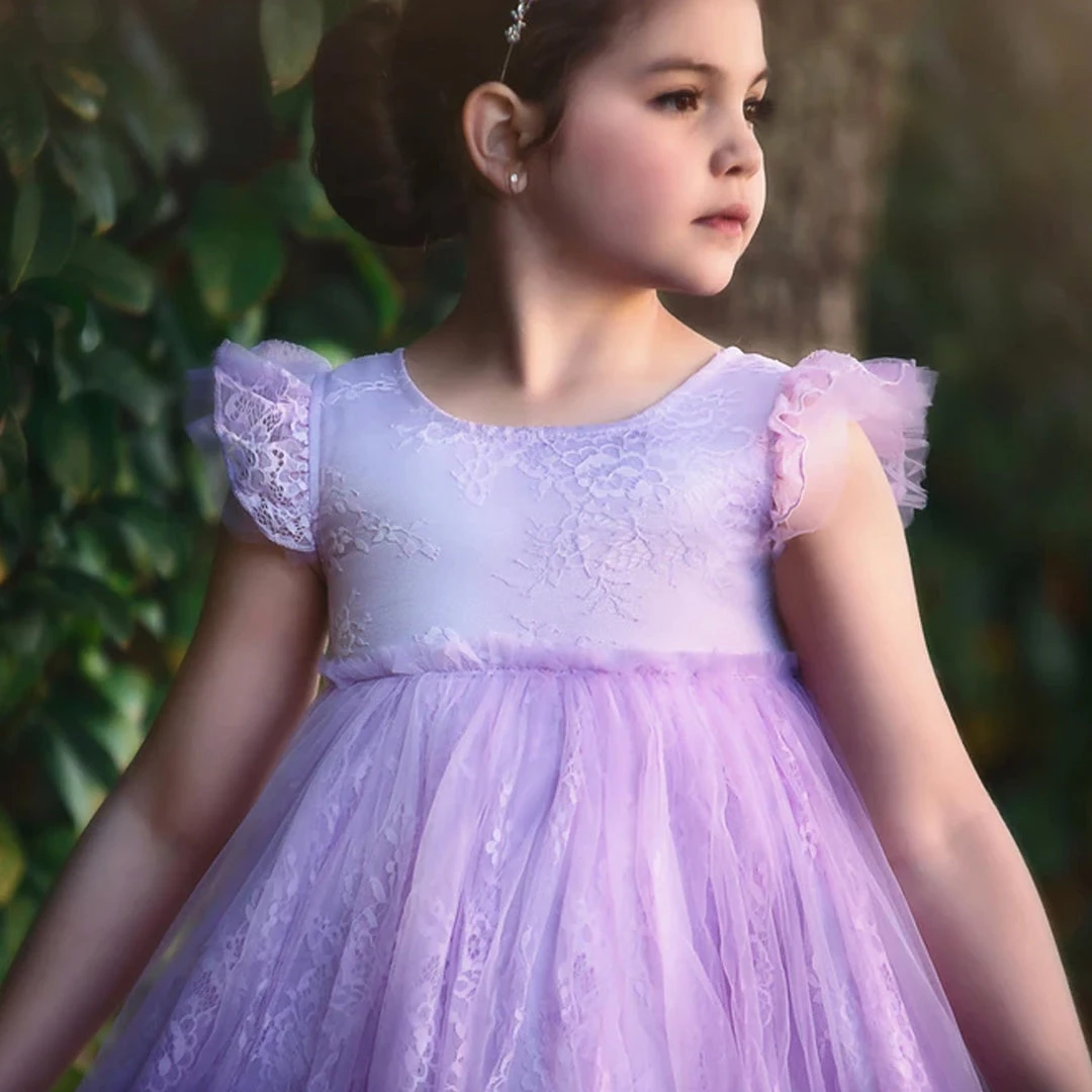 TRISH SCULLY HOME GIRLS CLARA GOWN LAVENDER