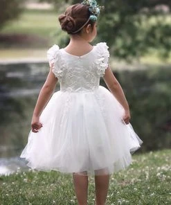 TRISH SCULLY GIRLS BIANCA DRESS WHITE