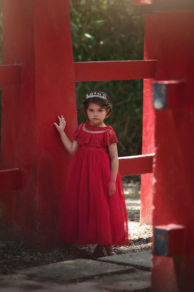 TRISH SCULLY GIOVANNA GOWN CRIMSON Girls 2T-6