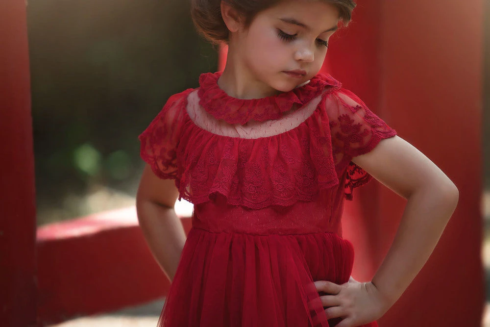 TRISH SCULLY GIOVANNA GOWN CRIMSON Girls 2T-6