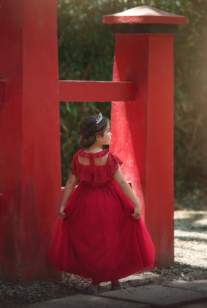 TRISH SCULLY GIOVANNA GOWN CRIMSON Girls 2T-6
