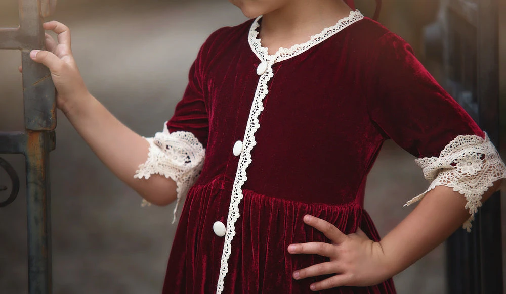 TRISH SCULLY Spring/Summer 2022 ROSALINA DRESS BURGUNDY VELVET