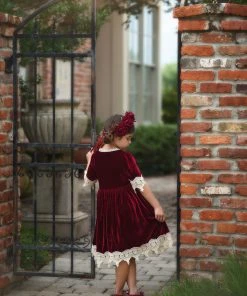 TRISH SCULLY Spring/Summer 2022 ROSALINA DRESS BURGUNDY VELVET