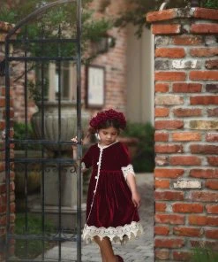 TRISH SCULLY Spring/Summer 2022 ROSALINA DRESS BURGUNDY VELVET