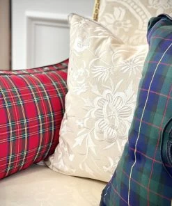 TRISH SCULLY BLACK WATCH EMBROIDERED PILLOW CASE HOME