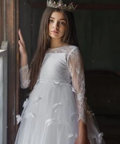 TRISH SCULLY MARIPOSA GOWN WHITE GIRLS