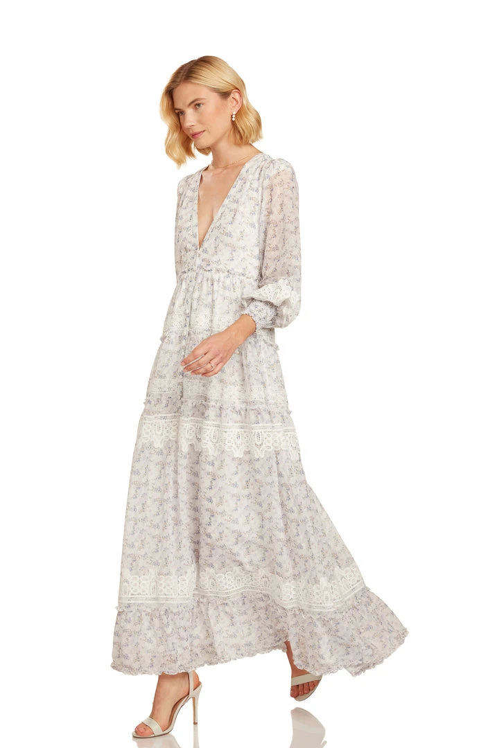 TRISH SCULLY SOFIA MAXI DRESS LAVENDER FLORAL