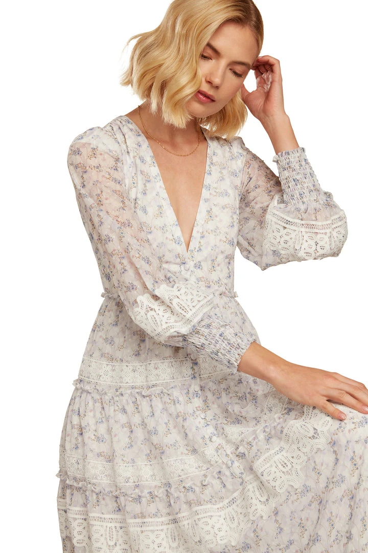 TRISH SCULLY SOFIA MAXI DRESS LAVENDER FLORAL