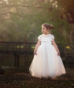 TRISH SCULLY GIRLS GIOVANNA GOWN WHITE