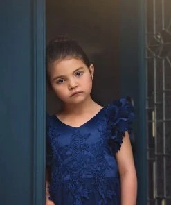 TRISH SCULLY BIANCA GOWN NAVY GIRLS