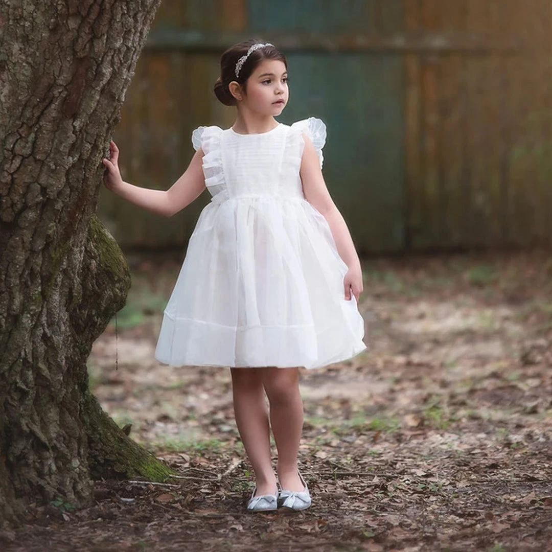 TRISH SCULLY GIRLS ALICE DRESS WHITE