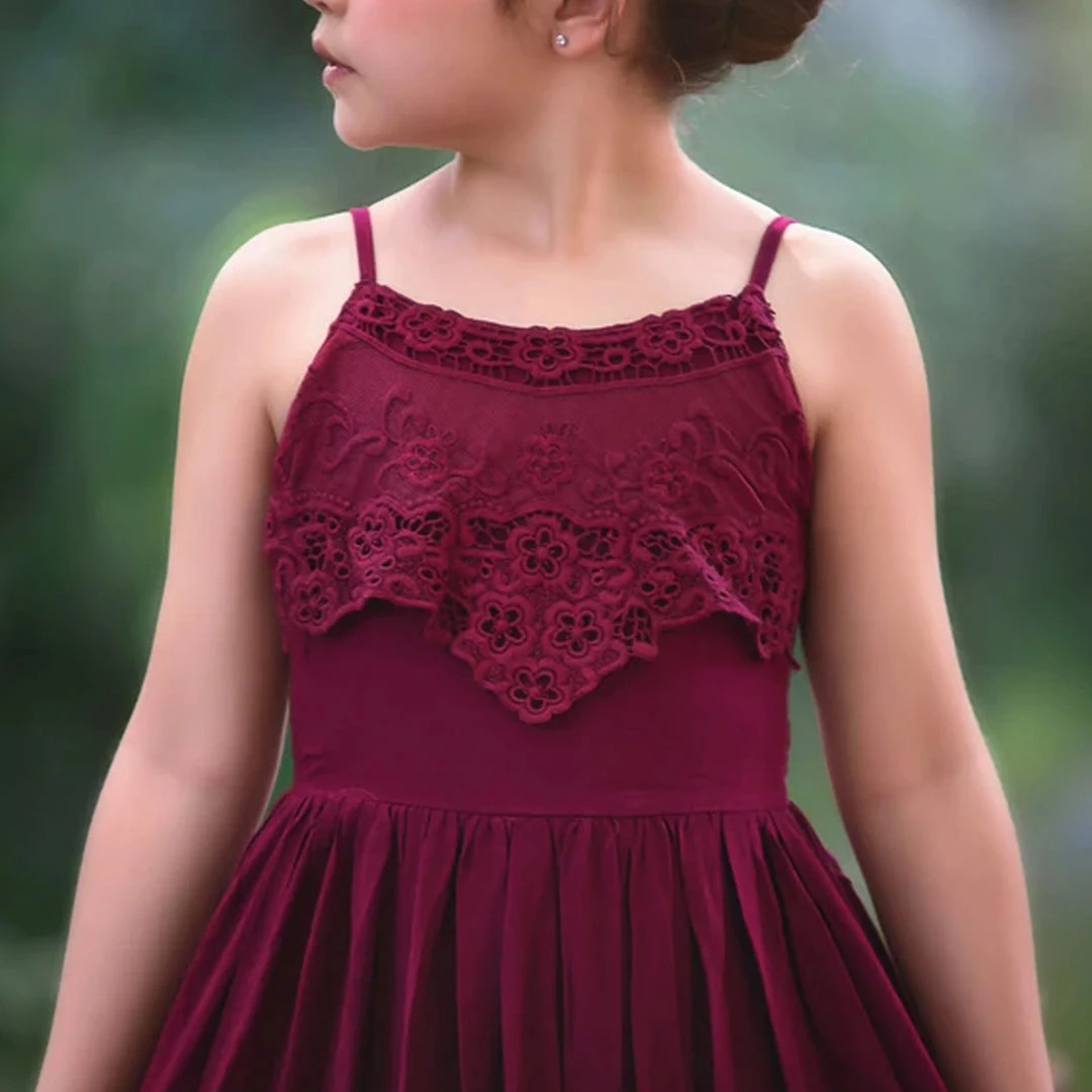 TRISH SCULLY GIRLS ALEXANDRA MAXI DRESS WINE