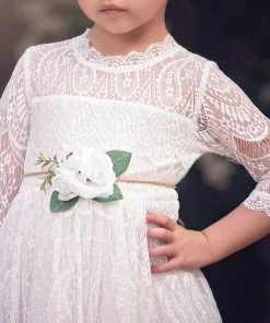 TRISH SCULLY HOME BELLA RAFAELA GOWN & BELT SET WHITE