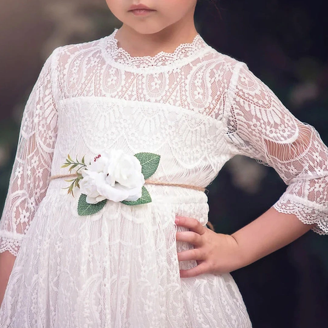 TRISH SCULLY HOME BELLA RAFAELA GOWN & BELT SET WHITE