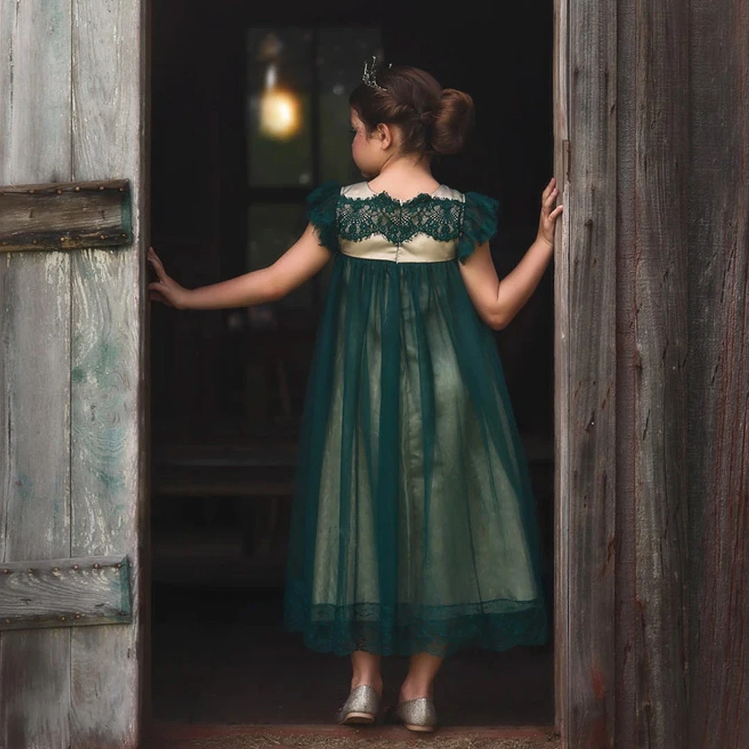 TRISH SCULLY ADRIANA DRESS EMERALD GIRLS