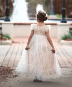 TRISH SCULLY HOME GIRLS CLARA GOWN BUTTERSCOTCH