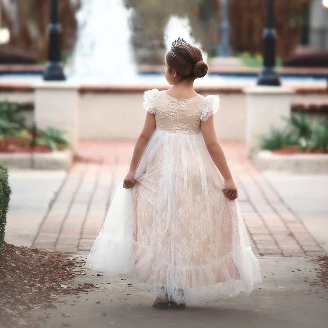 TRISH SCULLY HOME GIRLS CLARA GOWN BUTTERSCOTCH