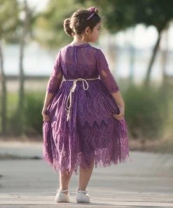 TRISH SCULLY HOME BELLA RAFAELA DRESS & BELT SET HYACINTH GIRLS