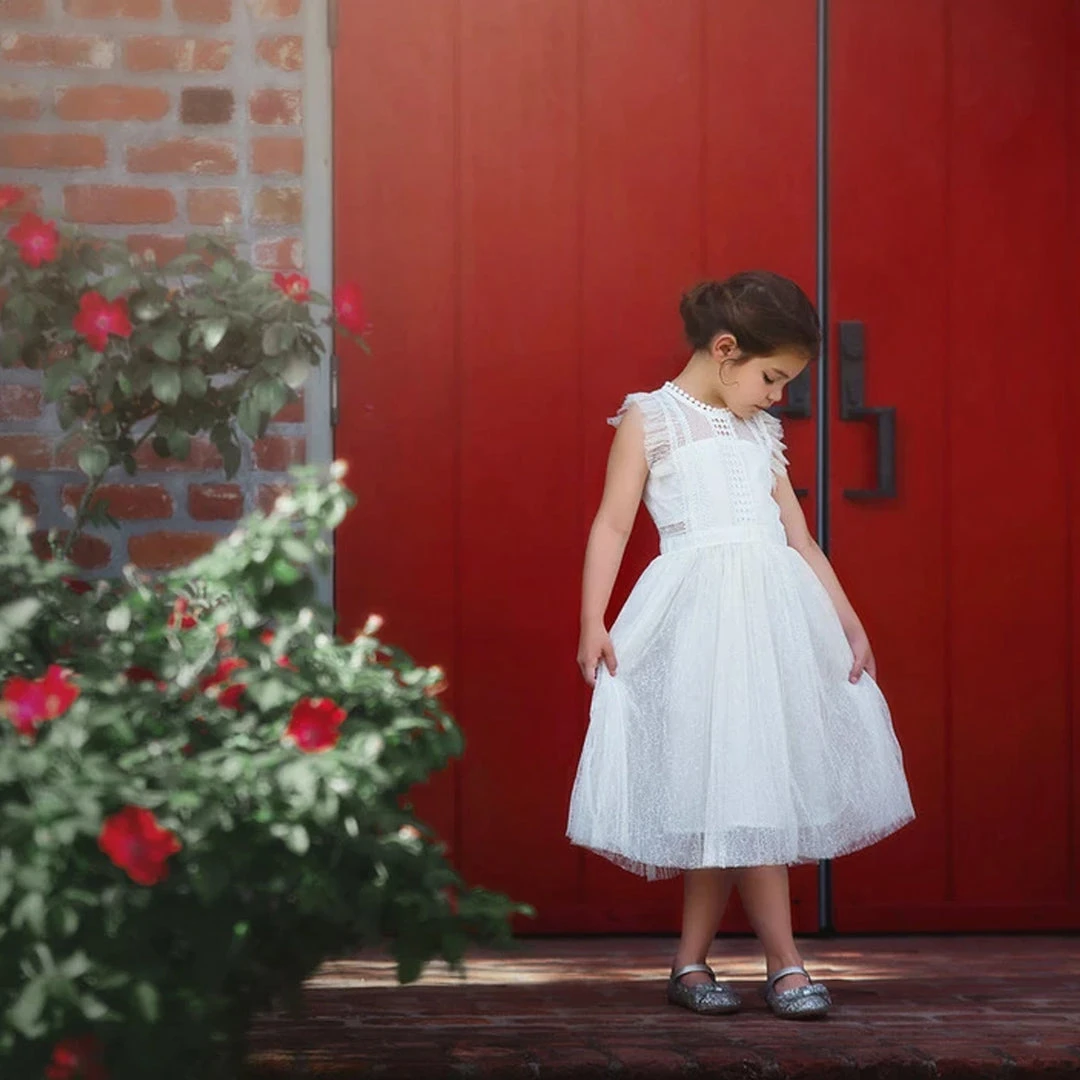 TRISH SCULLY HOME CLARISSA DRESS ANTIQUE WHITE