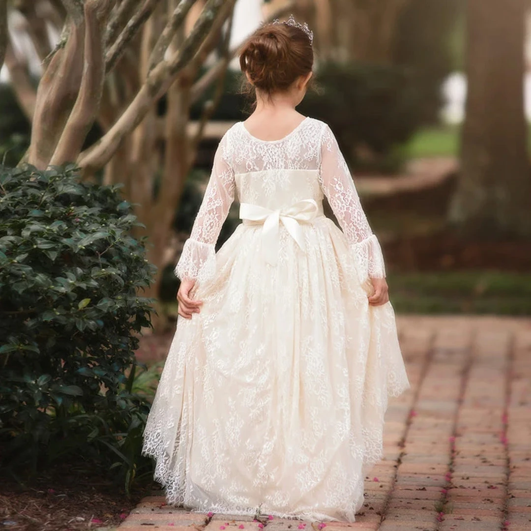 TRISH SCULLY AINSLEY DRESS & BELT SET IVORY GIRLS