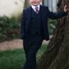 TRISH SCULLY BOYS NAVY BLUE BROOKS SUIT 3PC. SET