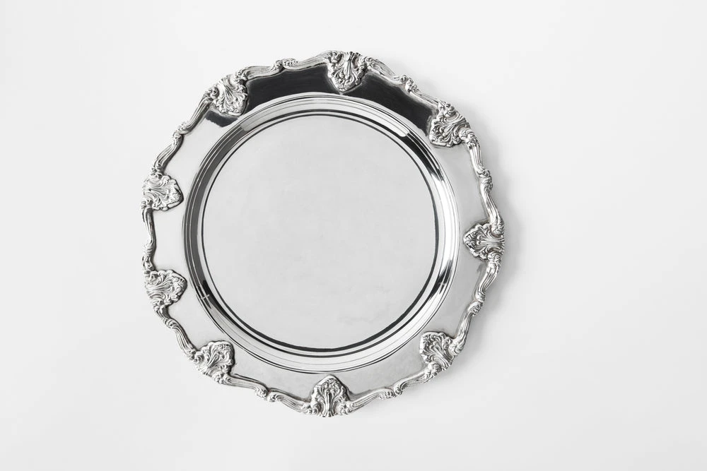 TRISH SCULLY SILVER PLATED ST. JAMES CHARGER PLATE HOME
