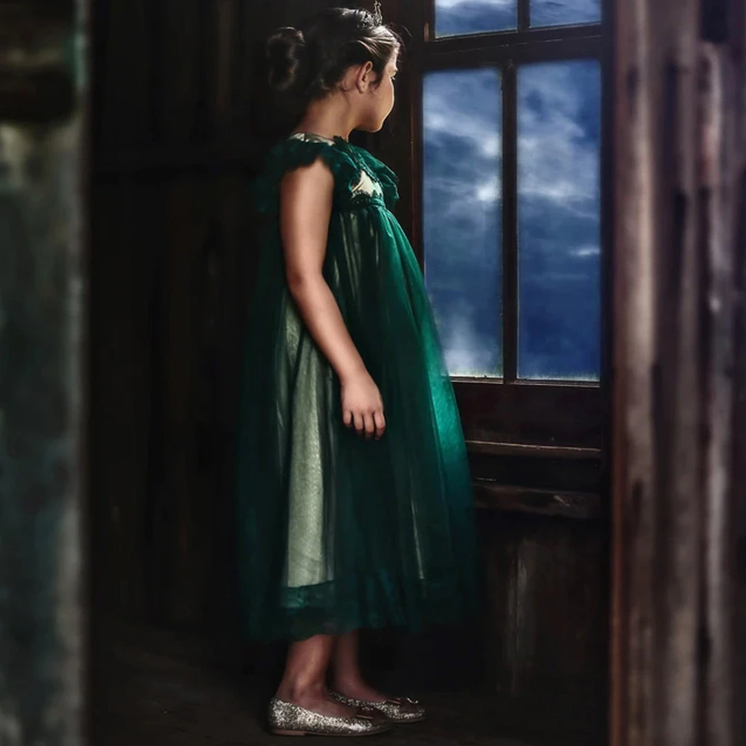 TRISH SCULLY ADRIANA DRESS EMERALD GIRLS