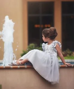 TRISH SCULLY BIANCA DRESS SILVER Baby Girls 0-24M