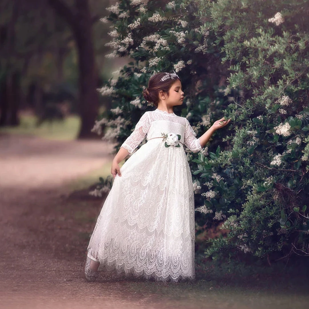 TRISH SCULLY HOME BELLA RAFAELA GOWN & BELT SET WHITE