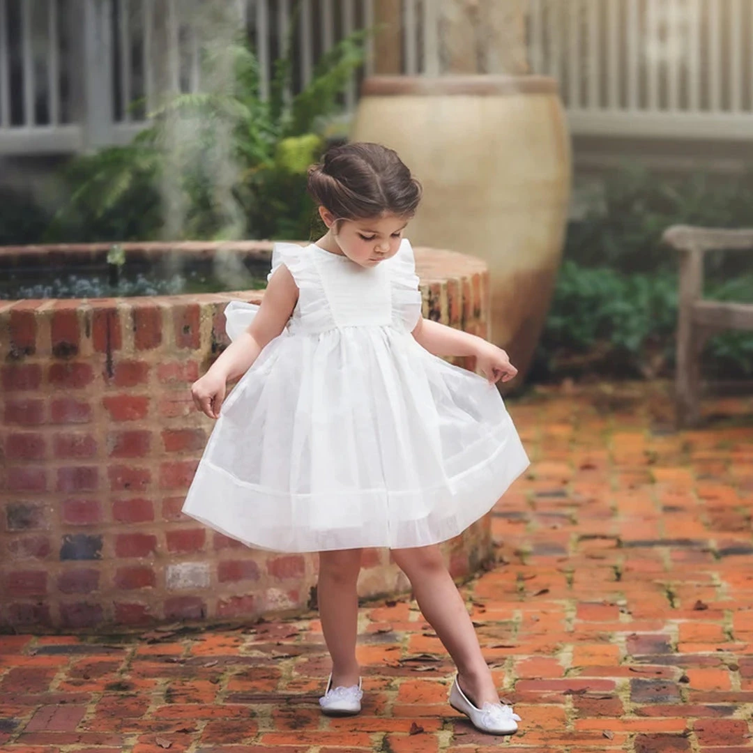 TRISH SCULLY GIRLS ALICE DRESS WHITE