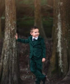 TRISH SCULLY HOME HANOVER EMERALD VELVET 3PC. SUIT BOYS