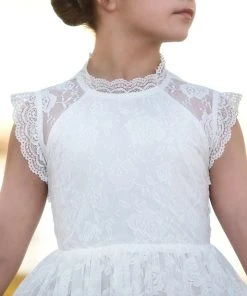 TRISH SCULLY GIRLS SYLVIE DRESS WHITE