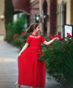 TRISH SCULLY HOME HARMONY GOWN CRIMSON Girls 7-14