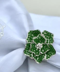 TRISH SCULLY Napkin Rings LA FLEUR VERTE SET OF 2