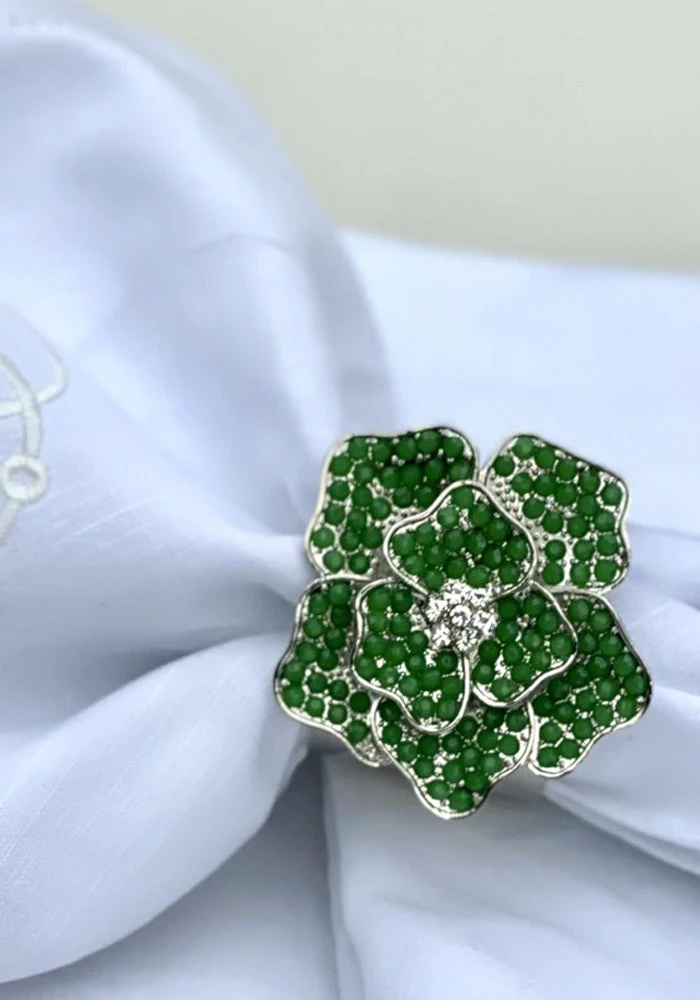 TRISH SCULLY Napkin Rings LA FLEUR VERTE SET OF 2