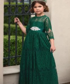 TRISH SCULLY HOME BELLA RAFAELA GOWN EMERALD GIRLS