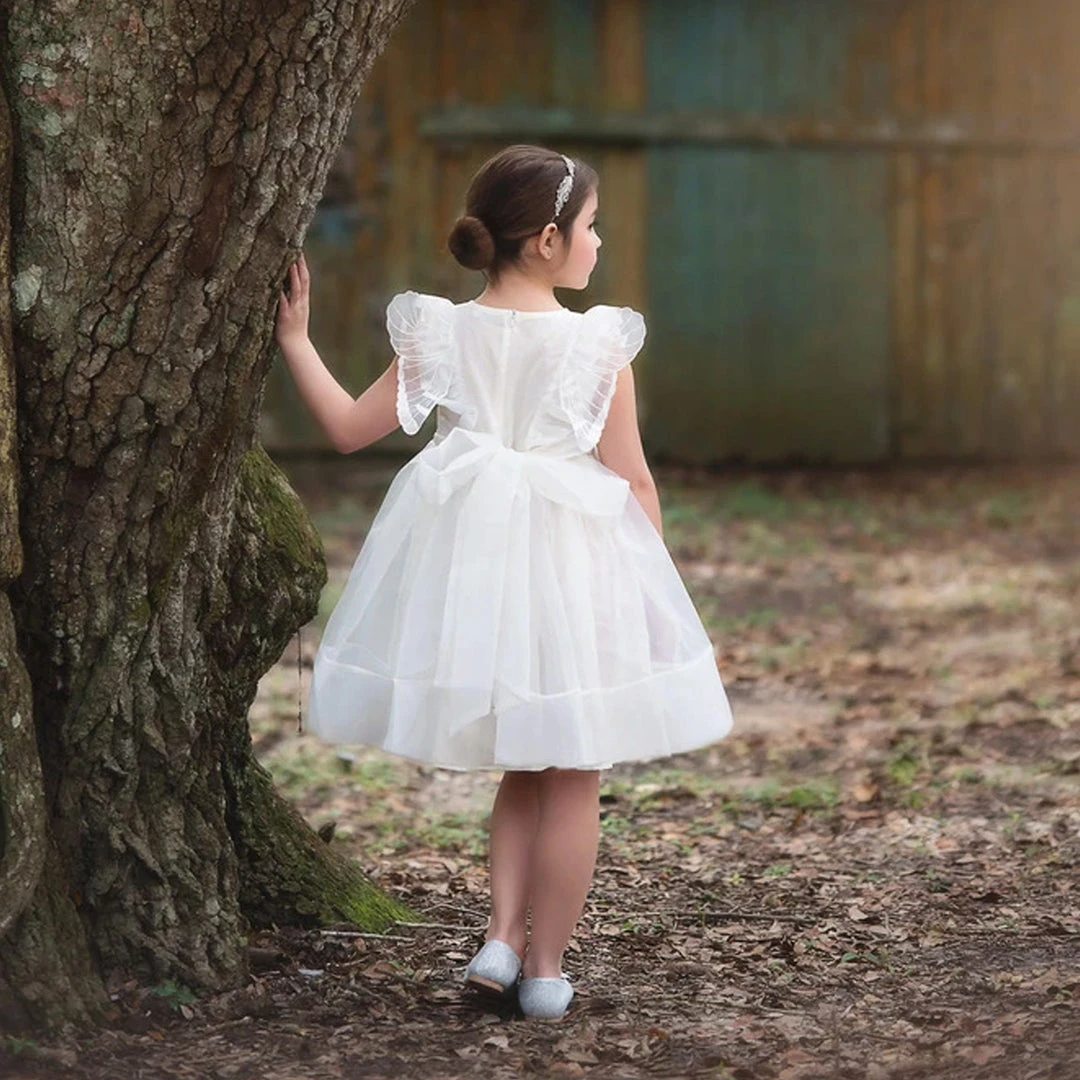 TRISH SCULLY GIRLS ALICE DRESS WHITE