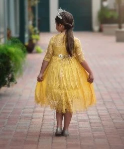 TRISH SCULLY HOME GIRLS BELLA RAFAELA DRESS & BELT SET TURMERIC