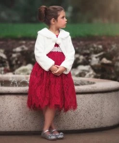 TRISH SCULLY HOME BELLA RAFAELA DRESS & BELT SET-CRIMSON