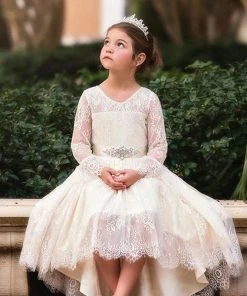 TRISH SCULLY AINSLEY DRESS & BELT SET IVORY GIRLS