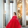 TRISH SCULLY HOME MARIPOSA GOWN CRIMSON GIRLS