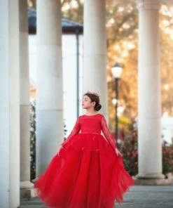 TRISH SCULLY HOME MARIPOSA GOWN CRIMSON GIRLS