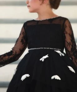 TRISH SCULLY HOME MARIPOSA GOWN BLACK & WHITE GIRLS