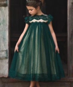 TRISH SCULLY ADRIANA DRESS EMERALD GIRLS