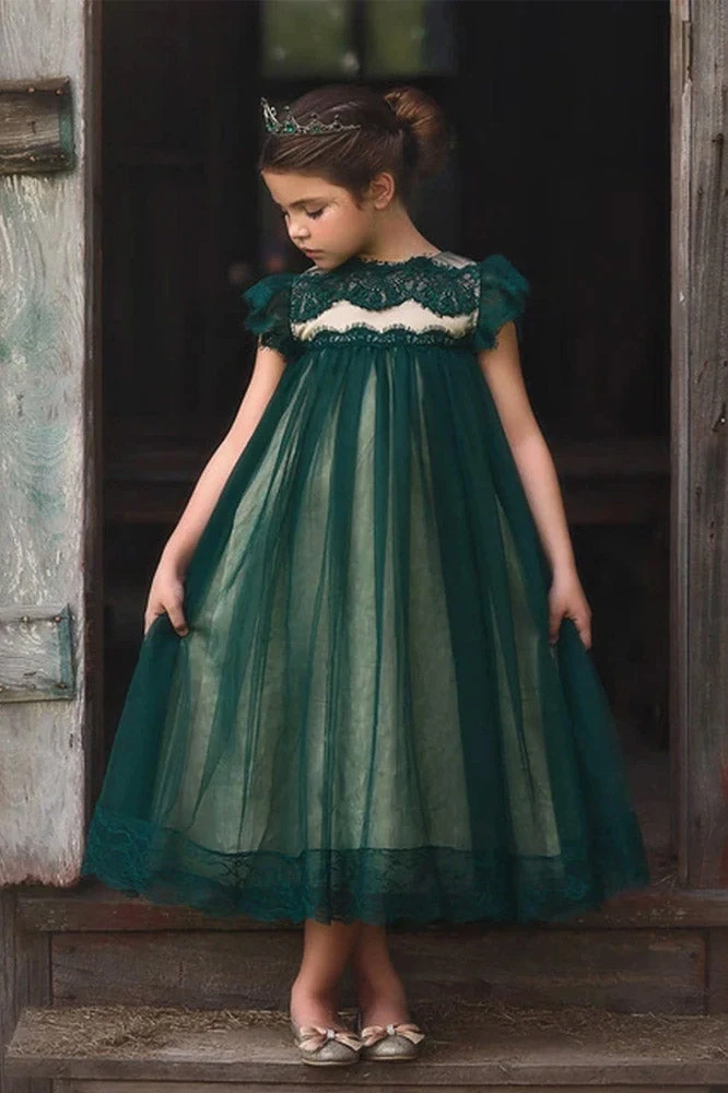 TRISH SCULLY ADRIANA DRESS EMERALD GIRLS