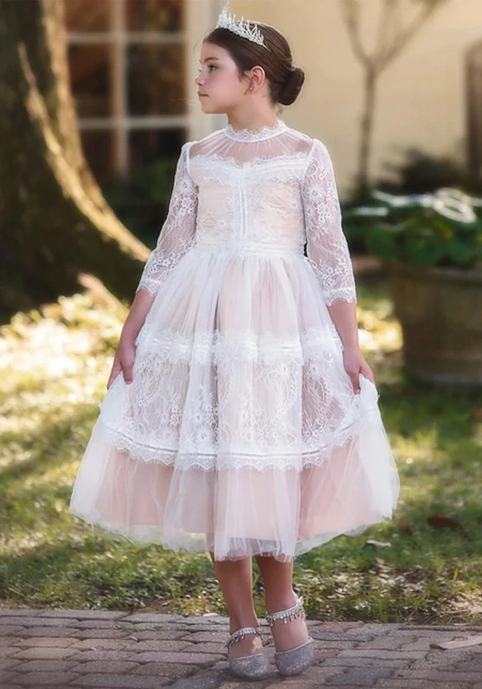 TRISH SCULLY AIMEE DRESS ANTIQUE WHITE Girls 2T-6