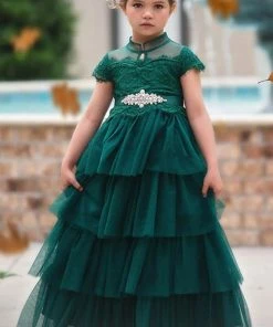 TRISH SCULLY ARIANA GOWN & BELT SET EMERALD