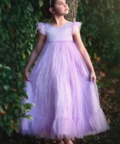 TRISH SCULLY HOME GIRLS CLARA GOWN LAVENDER