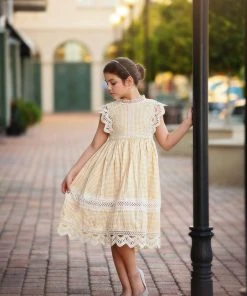 TRISH SCULLY EVERLY DRESS YELLOW GINGHAM GIRLS