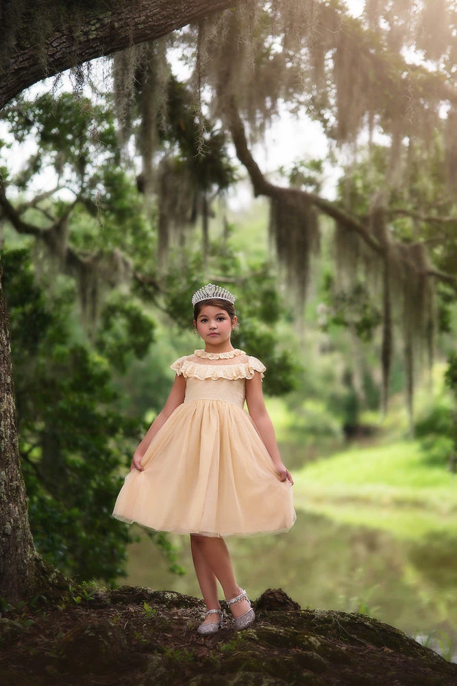 TRISH SCULLY GIOVANNA DRESS BUTTERSCOTCH GIRLS